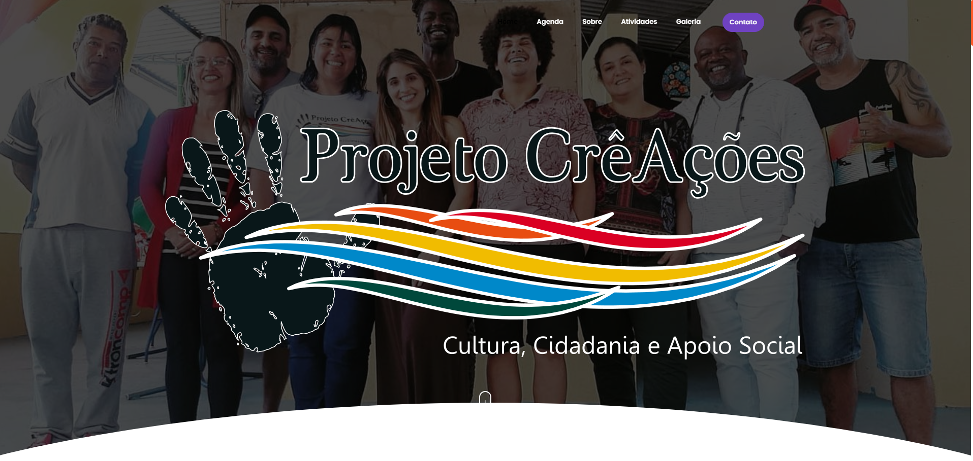 Print do site do Projeto Crê Ações